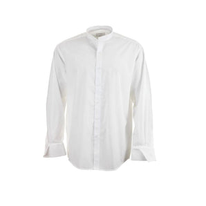Camisa Blanca Cuello Mao Doble Puño Hombre