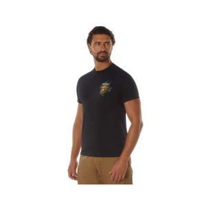 Polera Diseño Bulldog USMC Manga Corta Negro
