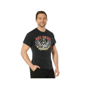 Polera Diseño Kill Em All Manga Corta Negro