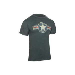 Polera Diseño Vintage Army Air Corps Manga Corta Azul