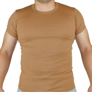 Polera De Algodón Manga Corta Tabaco