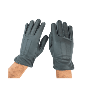 Guante de Cuero Gris Para Hombre