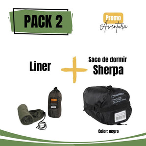 Pack  2: Saco Sherpa Negro + Liner DG